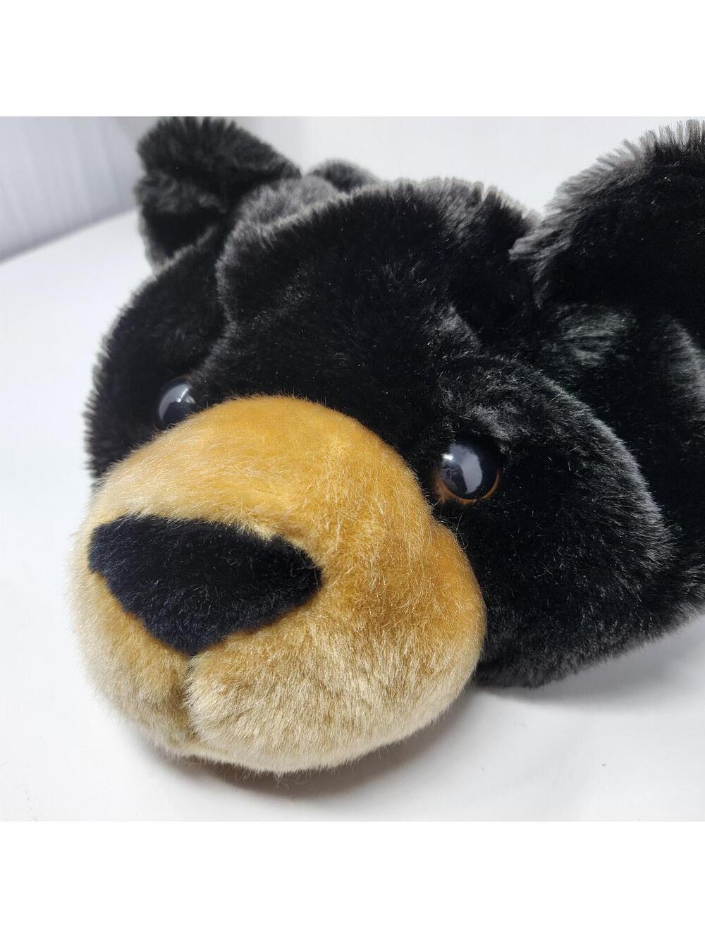 Wild Republic Plush Black Bear Hat Adjustable Faux Fur Animal Cap